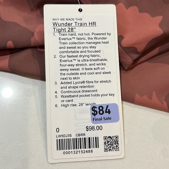 NWT Lululemon Wunder Train High Rise Tight 28” - Picture 13 of 13